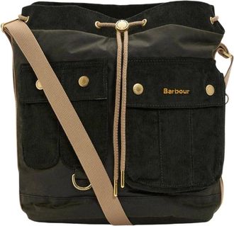 Barbour Mia Waxed Drawstring Tote Bag - Bags - Mujer - Verde - ONE SIZE