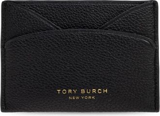 Tory Burch Leren Kaarthouder - Dames - Portefeuilles - Zwart - ONE Size - Leer - Accessoires