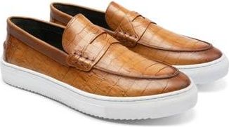 Gernie NYC 22S Penny Loafer Sneaker in Tan Crocodile at Nordstrom Rack, Size 11.5