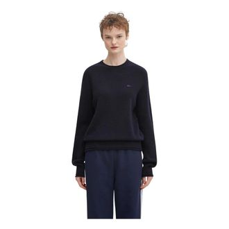 Lacoste 3D Gebreide Wol Trui - Dames - Truien - Blauw - Maat: M Wol