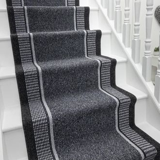 Runrug Stair Runner Carpet - Durable, Non-Slip, 5.4mm - Promenade in Grey | Size: 80 cm x 540 cm