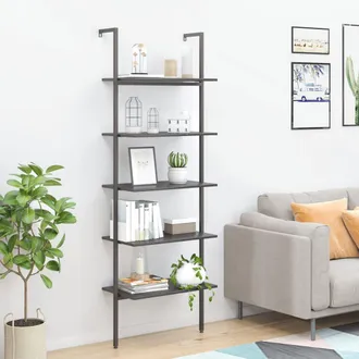 vidaXL Estanter&iacute;a Inclinada De 5 Baldas Negro 64x35x185 Cm Vidaxl