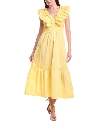 Adrianna Papell Smocked Waist Midi Dress