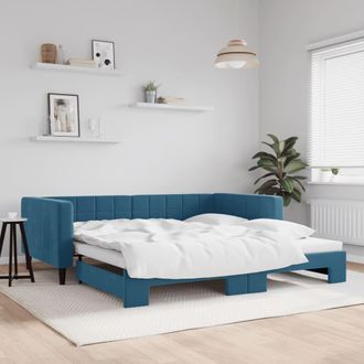 vidaXL Sof&aacute; Cama Nido Terciopelo Azul 100x200 Cm Vidaxl