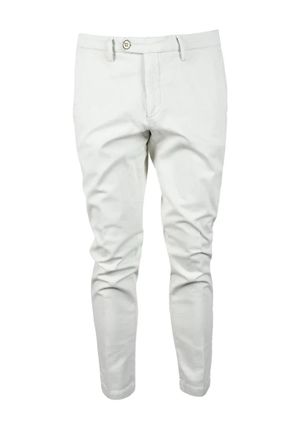 Michael Coal White Cotton-Blend Stretch Pants