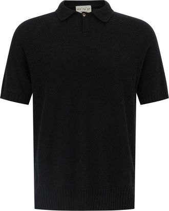 Maryya Black Spongy Effect Polo Shirt