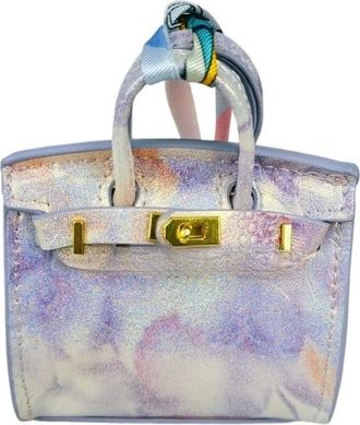 Generic Mini vegetable basket reflective relief printing series cute earphones, chartered car, key chain creative pendant (2 packs), Lavender Purple, One size