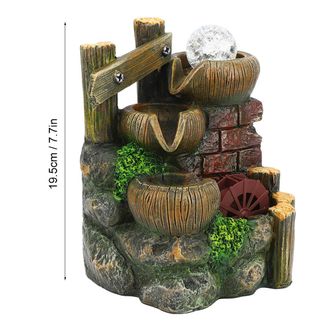 Infinite Fuente Decorativa De Mesa De Resina Con Agua Corriente, Fuente Para El Hogar Y La Oficina Con Bomba Incorporada Y Cascada Artificial, Resina