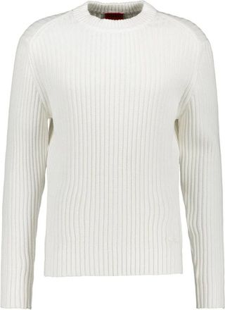 HUGO BOSS Sribban Sweater - Heren - Truien - Wit - Maat: XL Katoen