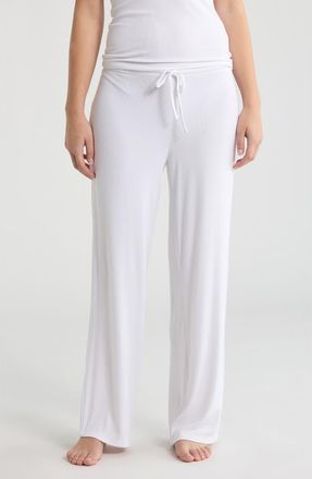 Open Edit Daydream Rib Lounge Pants in White at Nordstrom, Size X-Small