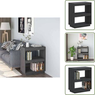 vidaXL The Living Store Libreria Grigia 60x35x71 cm in Legno Massello di Pino - Scaffale per libri
