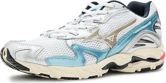 Mizuno Wave Rider 10 Shoes White/Vintage Khaki : Mens 13 - Womens 14.5 Medium, Leather/Synthetic/Textile