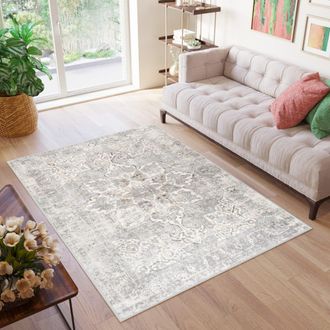 Tapiso Alfombra de polipropileno en crema, beige y gris 200x300 cm