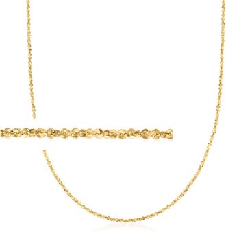 Ross-Simons Italian 1mm 14kt Yellow Gold Twisted Sparkle-Chain Necklace