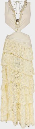 PatBo Martina Ruffled Maxi Dress