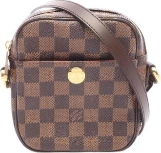 Louis Vuitton Pre-owned Lift Damier Ebene Coated Canvas Shoulder Bag - Dames - Vintage Schoudertas - Bruin - ONE Size - Leer - Vintage