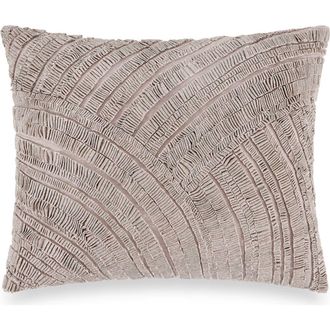 DKNY Foil Printed Pleated Cotton & Linen Accent Pillow in Pale Oyster at Nordstrom