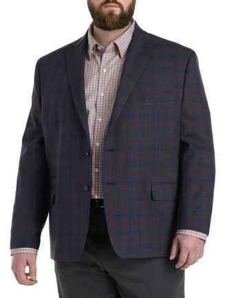 Michael Kors Big & Tall Plaid Sport Coat in Plum at Nordstrom, Size 54L
