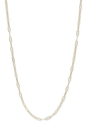 Anzie Mini Paper Clip Chain Necklace in Yellow Gold at Nordstrom, Size 20