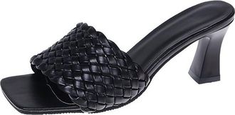 Generic Womens Slippers Woman Ladies Party Slides Women Fashion Plaid Pumps Women Slippers Female Outdoor High Heels Leather