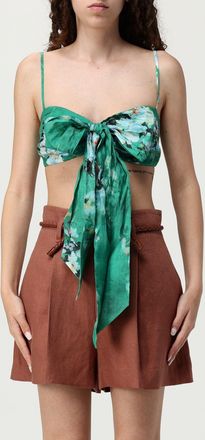 Zimmermann Top cropped Zimmermann in ramie con stampa floreale