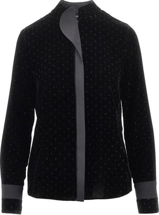 Emporio Armani Camicia in velluto a pois lurex - - Blouses & Shirts - Donna - Nero - M