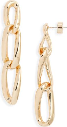 Nordstrom Curb Chain Linear Drop Earrings in Gold at Nordstrom