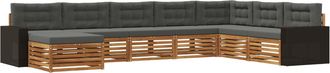 vidaXL Conjunto De Sof&aacute;s De Exterior 8 Uds. Natural Y Antracita Vidaxl