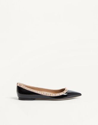 Valentino Garavani Patent Rockstud Ballet Flat Wo