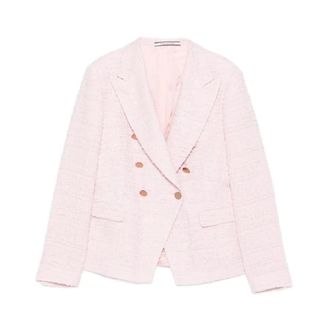 Tagliatore Tweed Jackets, female, Pink, Size: XL Jackets