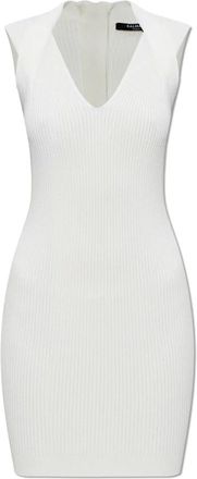 Balmain Geribbelde Jurk - Dames - Kleedjes - Beige - L - Kleedjes