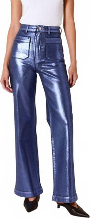 Rolla's Sailor Long Ruby Denim Wide Leg Pant In Blue Foil