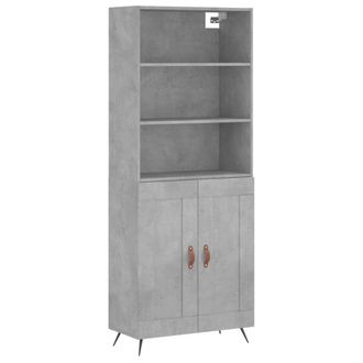 vidaXL Vidaxl - Aparador Alto Madera Contrachapada Gris Hormig&oacute;n 69,5x34x180 Cm