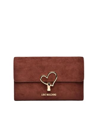 Love Moschino Suede-Effect Crossbody Bag With Gold-Tone Lock Closure