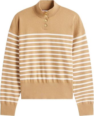 Tommy Hilfiger striped buttoned sweater - Neutrals