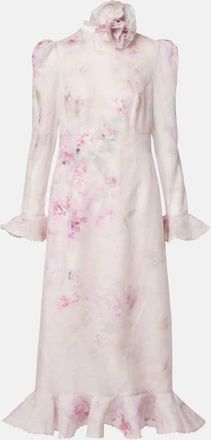 Zimmermann Crush linen and silk midi dress