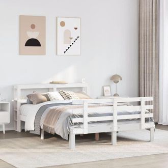 vidaXL Vidaxl - Estructura De Cama Con Cabecero Madera Pino Blanco 120x190 Cm