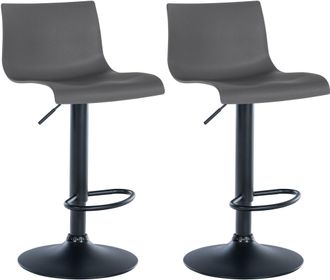 Clp Clp - Set De 2 Taburetes De Bar Branford Gris Pl&aacute;stico