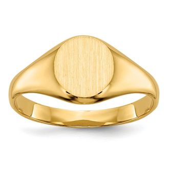 Diamond2Deal 14k Yellow Gold Closed Back Signet Ring