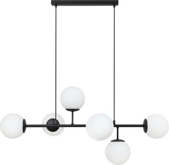 OEM L&aacute;mpara De Techo Siena Negra 6 Pantallas Planas Blancas E14 Brazos Largos