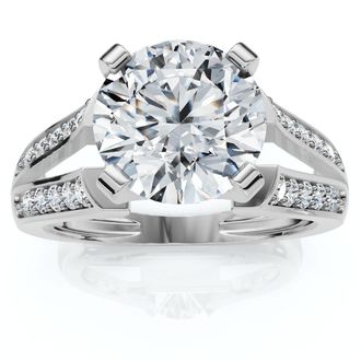 Pompeii3 Certified 2 1/5Ct Alexa Diamond Engagement Ring 14k Gold Lab Grown (2ct center)