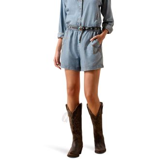 Ariat Womens Summer Denim Shorts Jeans in Medium Blue, Size 2X-Large, by Ariat