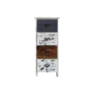 Mobili Rebecca Mobili Rebecca - Rebecca Mobili C&oacute;moda 4 Cajones Madera Retro Blanco Gris Marr&oacute;n 74x28x28