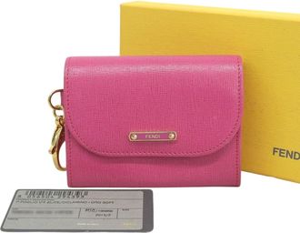 Fendi Pink Leather Wallet (Bi-Fold) (Pre-Owned)