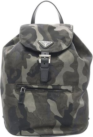 Prada Pre-owned Prada Tessuto Camouflage Saffiano Backpack Ladies OTQ2ASDZ275A1ICR