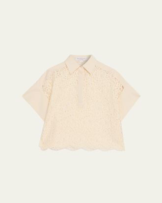Michael Kors Scalloped Floral Lace Shirt