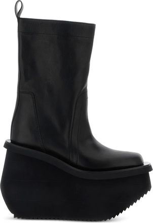 Rick Owens 14 mm Factory laarzen met plateauzool en stiksel - Zwart