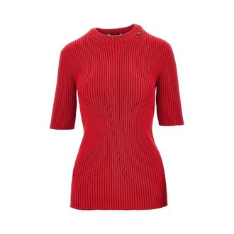 Prada Ribbed wool short-sleeved sweater Woman 38