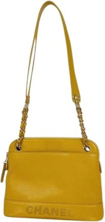 Chanel Pre-owned Vintage Schoudertas - Dames - Vintage Schoudertas - Geel - ONE Size - Leer - Vintage