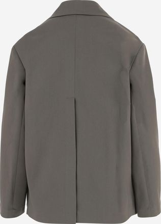 F.it Womens Stretch Cotton Double-Breasted Jacket Grey